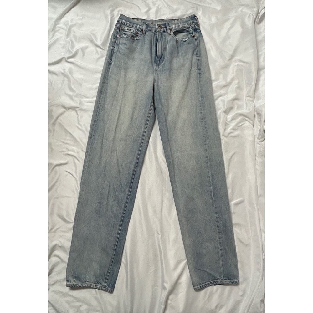 American Eagle Baggy Jeans Light Wash High Rise Denim Y2K Skater Women's 4 Long